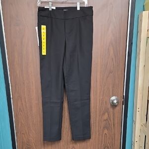 UP! Size 6 Black Pull On Slim Leg Tummy Control Trouser Pants